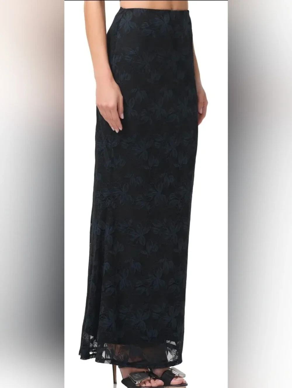 AFRM Tegan Black Lace Maxi Skirt